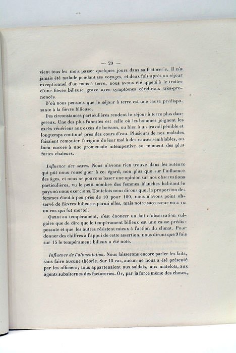 De la Fièvre Bilieuse des pays chauds.