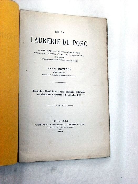 De la Ladrerie du Porc, au point de vue de …