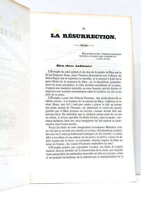 De la Résurrection. Notes d'une prédication faite dans la chapelle …