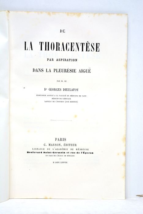 De la thoracentèse par aspiration dans la pleurésie aiguë.