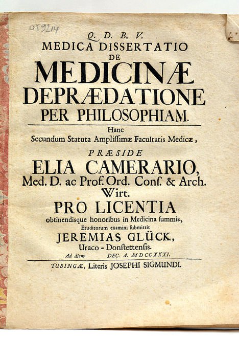 De Medicinae Depraedatione per Philosophiam.