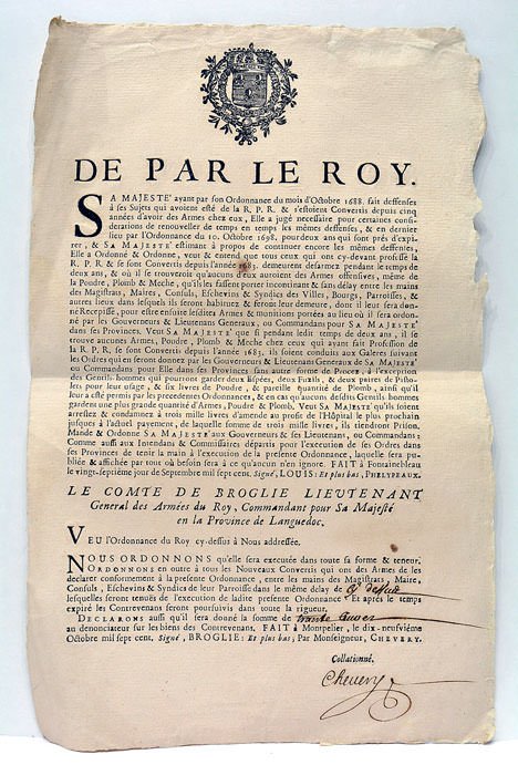 De par le Roy. Sa Majesté ayant par son Ordonnance …