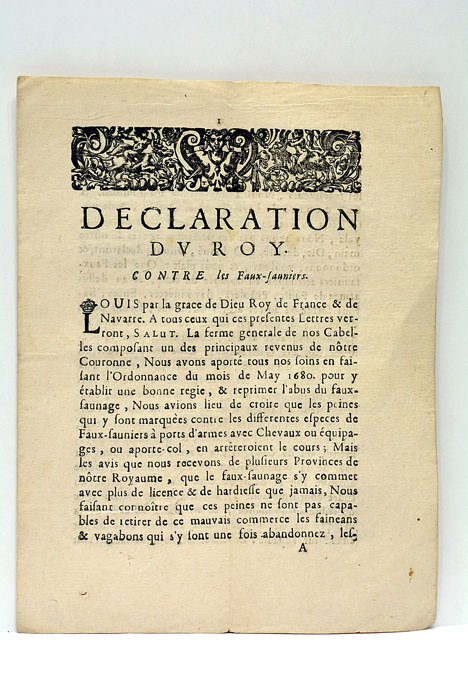 DECLARATION DU ROY CONTRE LES FAUX-SAUNIERS.