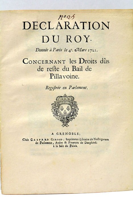 DECLARATION du Roy donnée à Paris, le 4 Mars 1721. …