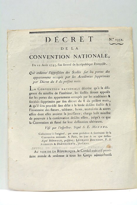 DÉCRET de la Convention Nationale, du 12 août 1793, l'an …