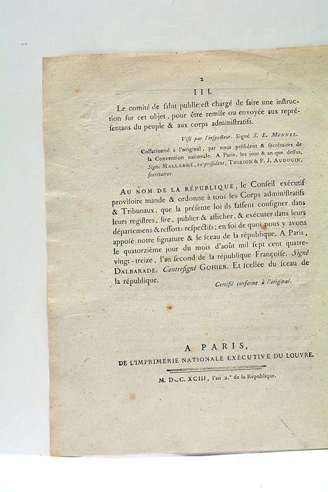 DÉCRET DE LA CONVENTION NATIONALE, du 14 août 1793, l'an …