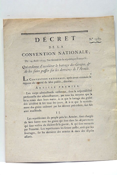 DÉCRET DE LA CONVENTION NATIONALE, du 14 août 1793, l'an …