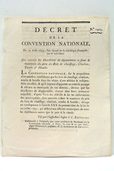 DÉCRET DE LA CONVENTION NATIONALE, du 19 août 1793, l'an …