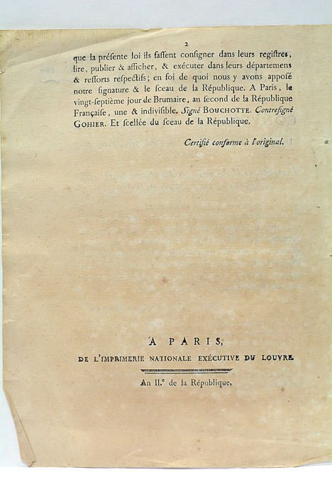DÉCRET DE LA CONVENTION NATIONALE du 23e jour de Brumaire …