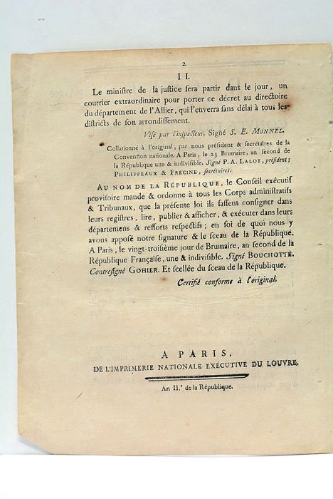 DÉCRET DE LA CONVENTION NATIONALE, du 23e jour de Brumaire, …