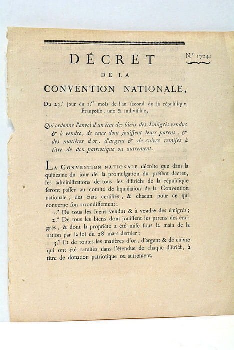 DÉCRET de la Convention Nationale, Du 23e jour du 1.er …