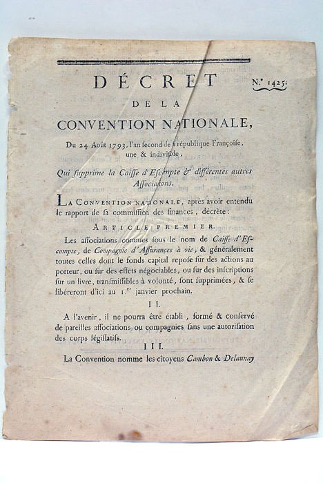 DÉCRET DE LA CONVENTION NATIONALE, du 24 août 1793, l'an …