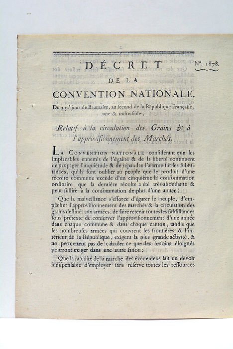 DÉCRET DE LA CONVENTION NATIONALE, du 25e jour de Brumaire, …