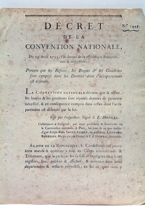 DÉCRET DE LA CONVENTION NATIONALE, du 29 août 1793, l'an …