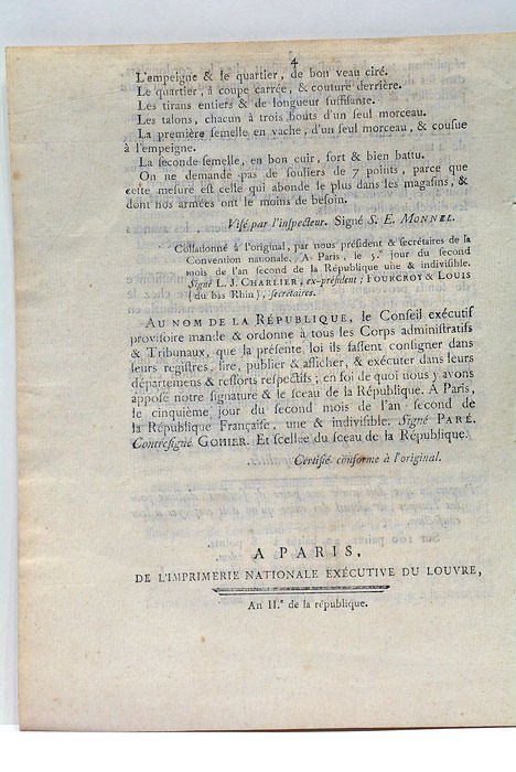 DÉCRET DE LA CONVENTION NATIONALE, du 4e. Jour du 2e. …