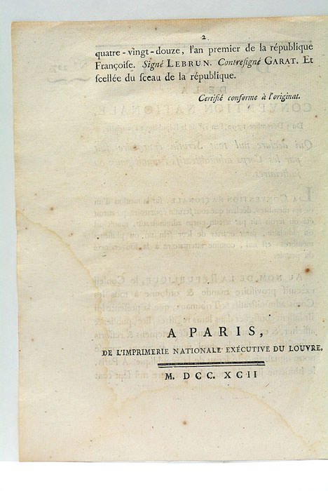 DÉCRET DE LA CONVENTION NATIONALE du 5 décembre 1792, l'an …