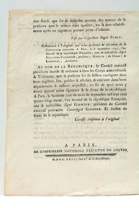 DÉCRET DE LA CONVENTION NATIONALE, du 7 septembre 1793, l'an …