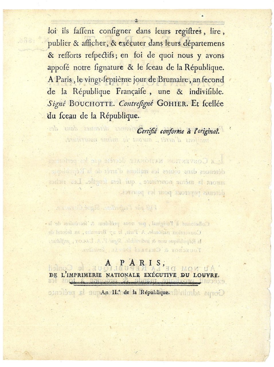 Décret de la Convention Nationale, Portant que toutes les personnes …