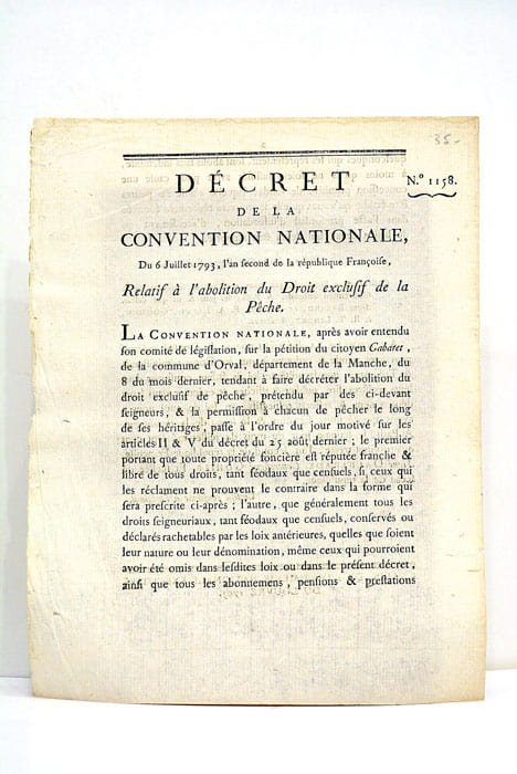 Décret de la Convention Nationale relatif à l'abolition du Droit …