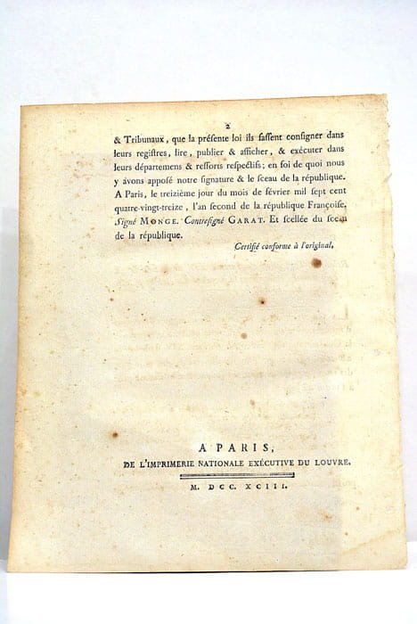 Décret de la Convention Nationale relatif à l'exécution de l'article …