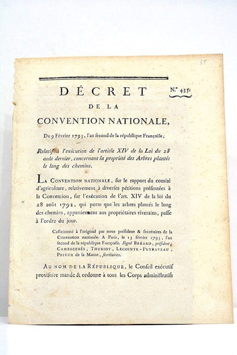Décret de la Convention Nationale relatif à l'exécution de l'article …