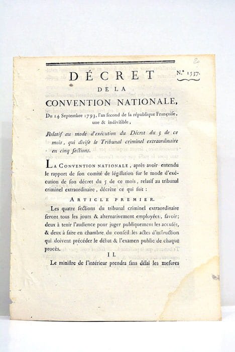 Décret de la Convention Nationale relatif au mode d'exécution du …