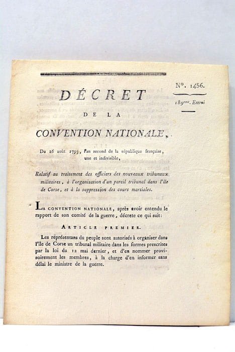 DECRET de la Convention Nationale relatif au traitement des officiers …
