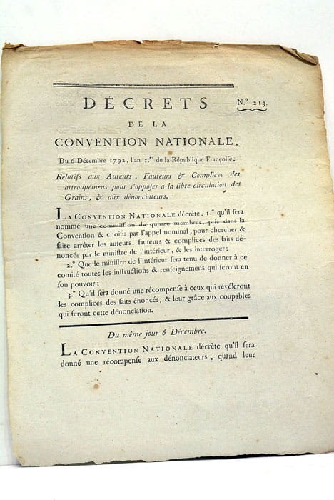 DÉCRETS de la Convention Nationale, du 6 décembre 1792, l'an …