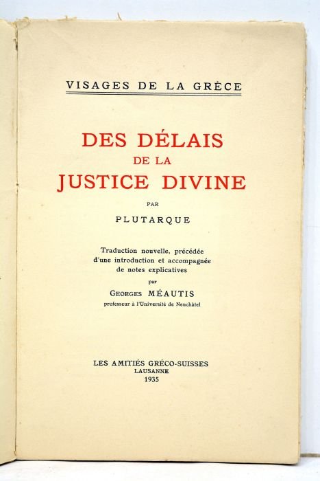 Des délais de la justice divine. Traduction nouvelle, précédée d'une …