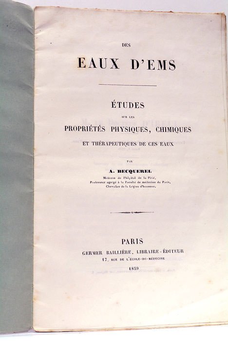 Des eaux d'Ems. Etudes sur les propriétés physiques, chimiques et …