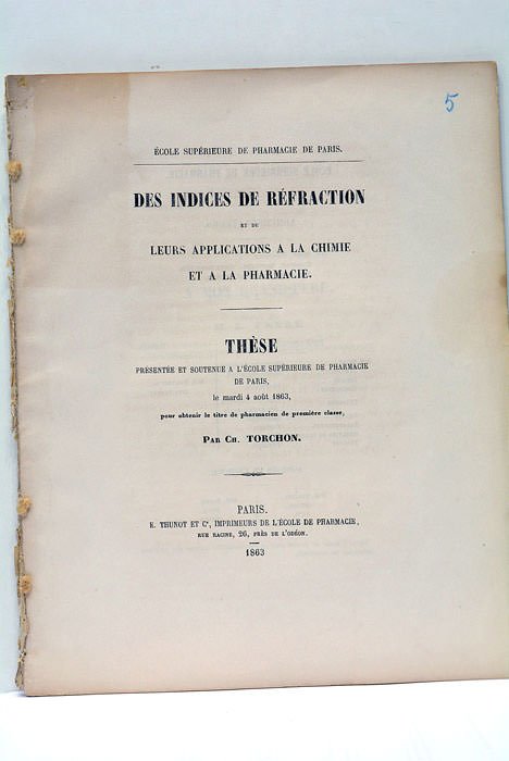 Des Indices de réfraction et de leurs applications à la …