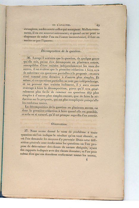 Des méthodes dans les sciences de raisonnement. Première partie.