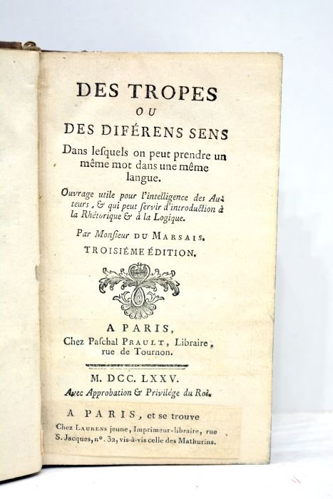 Des tropes ou Des diférens sens dans lesquels on peut …