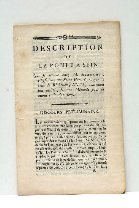 Description de la Pompe à Sein qui se trouve chez …