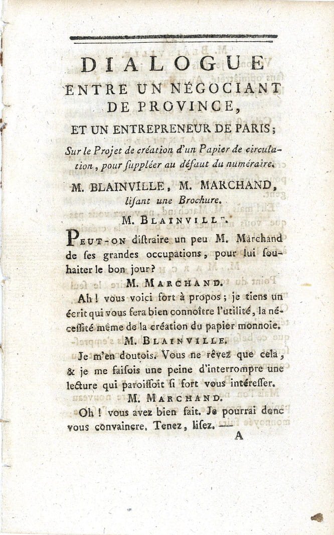 DIALOGUE entre un négociant de province et un entrepreneur de …