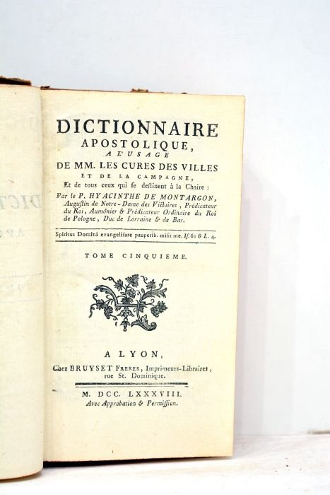 Dictionnaire apostolique à l'usage de MM. les curés des villes …