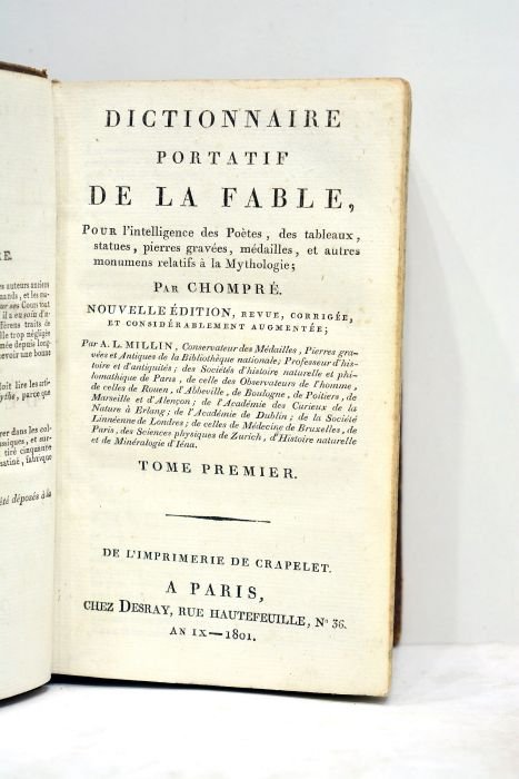 Dictionnaire portatif de la Fable, pour l'intelligence des poètes, des …
