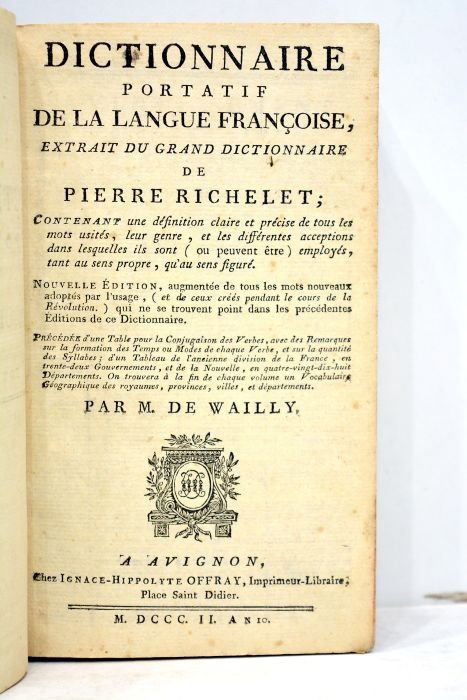 Dictionnaire portatif de la langue françoise, extrait tu grand dictionnaire …