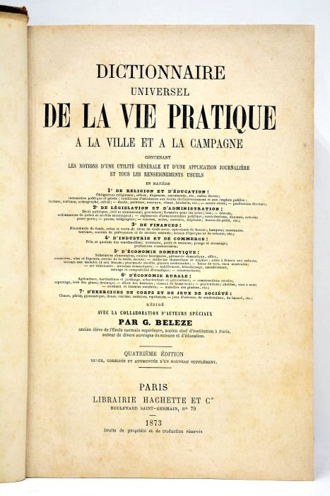 Dictionnaire universel de la vie pratique à la ville et …