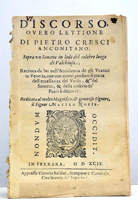 Discorso overo Lettione Sopra un Sonetto in lode del celebre …