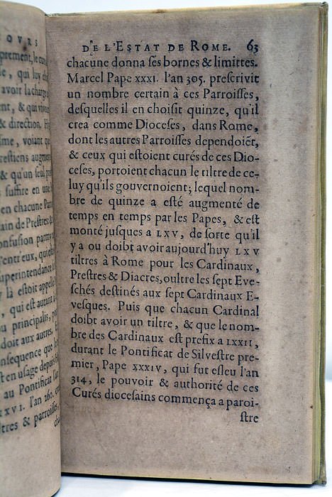 Discours Politique de l'Estat de Rome. Au Roy très Chrestien.