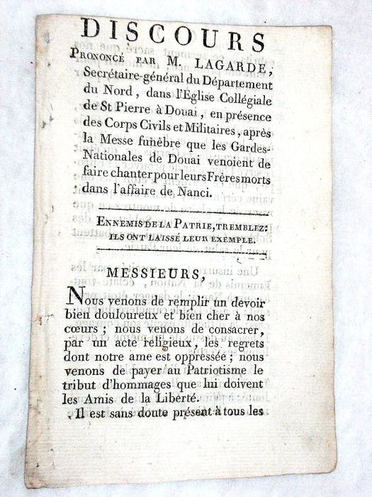 Discours prononcé dans l'Eglise Collégiale de St Pierre à Douai, …