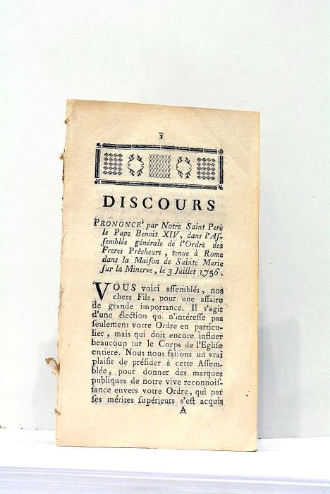 Discours prononcé par Notre Saint Père le Pape dans l'Assemblée …