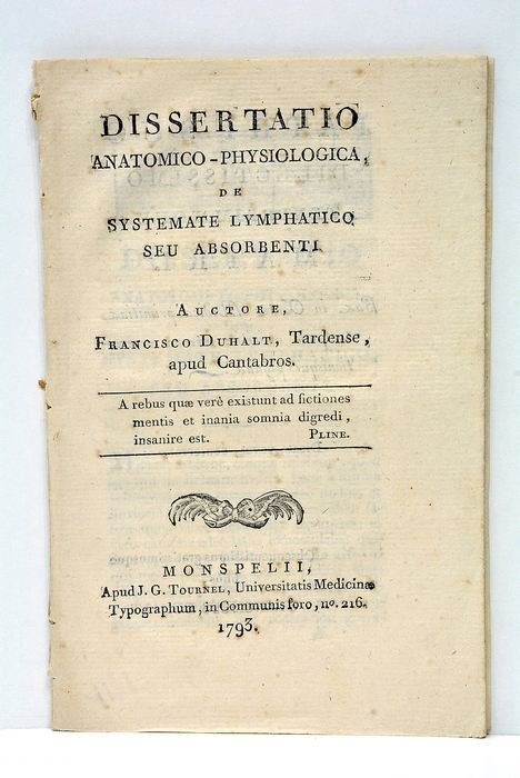 Dissertatio Anatomico-Physiologica de Systemate Lymphatico, seu Absorbenti.
