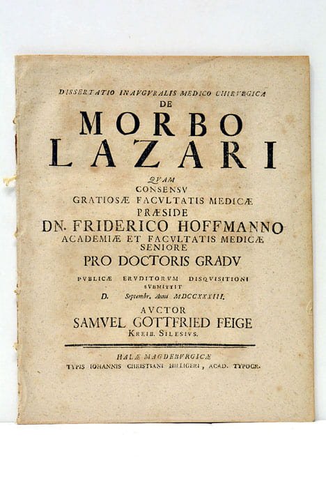 Dissertatio Inauguralis Medico Chirurgica de Morbo Lazari quam consesu gratiosae …