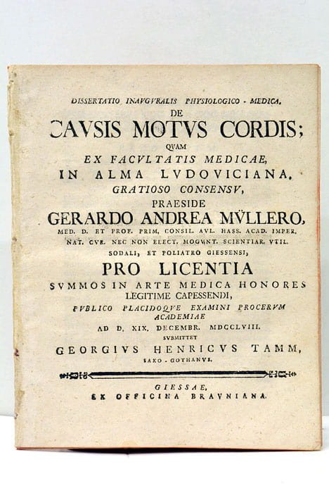 Dissertatio inauguralis physiologico-médica de Causis Motu Cordis.…
