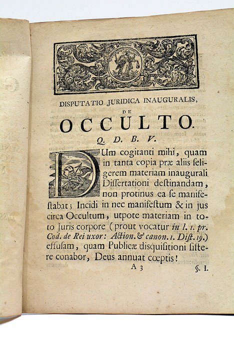 Dissertatio juridica inauguralis de Occulto.