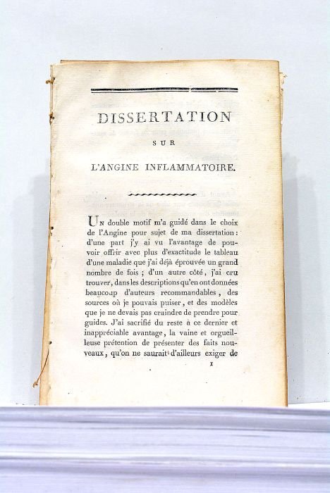 Dissertation sur l'Angine Inflammatoire, présentée et soutenue à l'Ecole de …