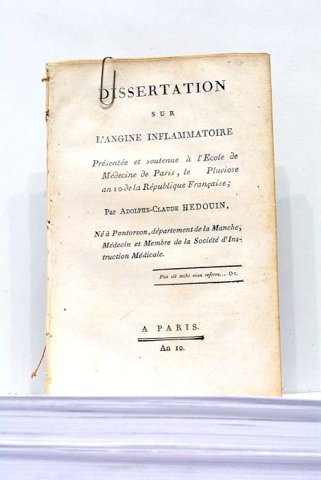 Dissertation sur l'Angine Inflammatoire, présentée et soutenue à l'Ecole de …