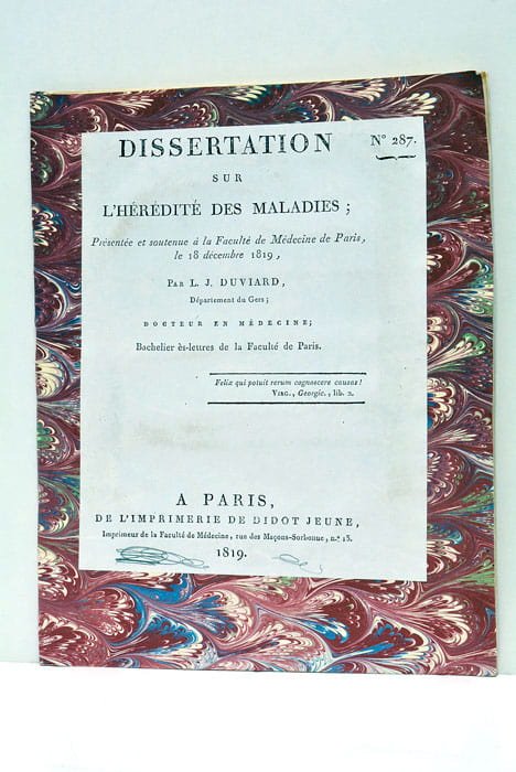 Dissertation sur l’hérédité des Maladies.